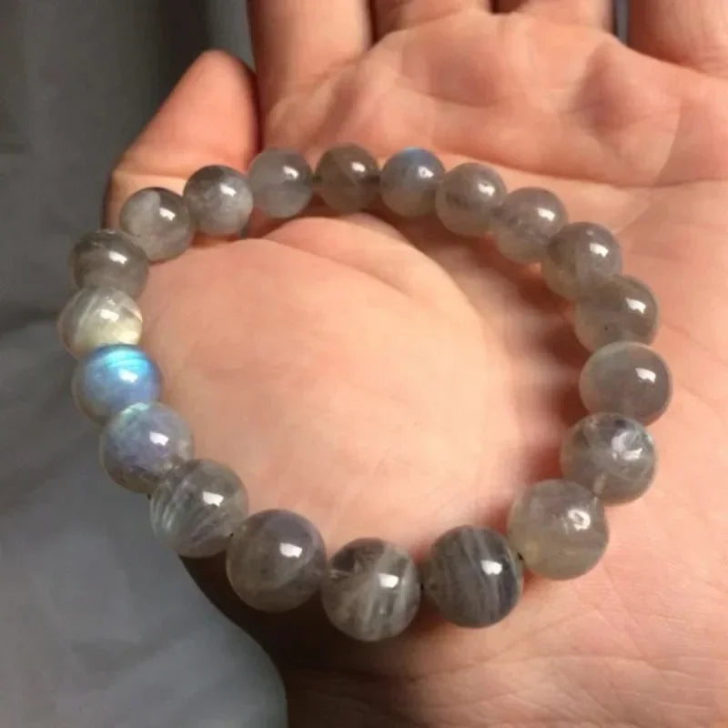 Bracelet en pierre naturelle labradorite et labrumen. Fait main. 4/6/8 mm.