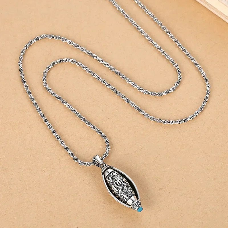 Collier de la présidence de Bouddha avec écriture rotative à six caractères comme roue de prières