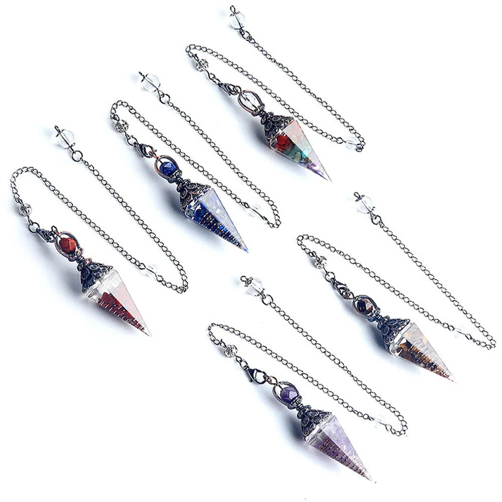 Pendule en cristal de quartz rose naturel. Collier de la présidence, pendentif chakra.