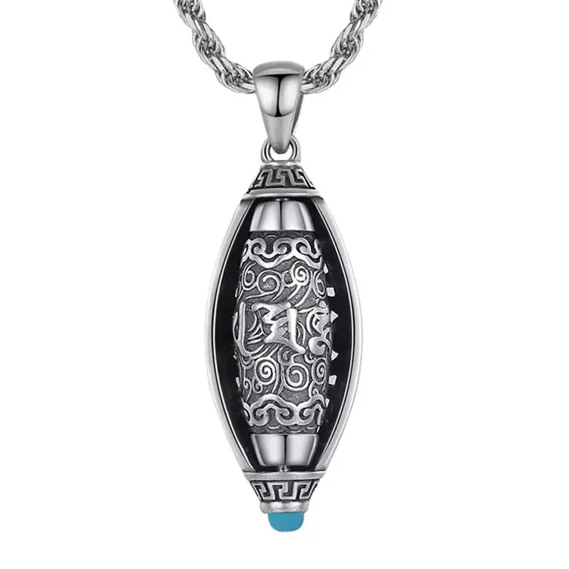 Collier de la présidence de Bouddha avec écriture rotative à six caractères comme roue de prières