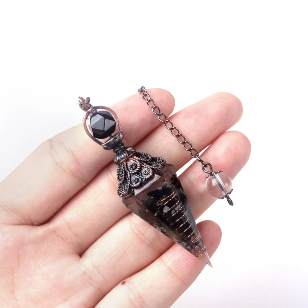 Pendule en cristal de quartz rose naturel. Collier de la présidence, pendentif chakra.