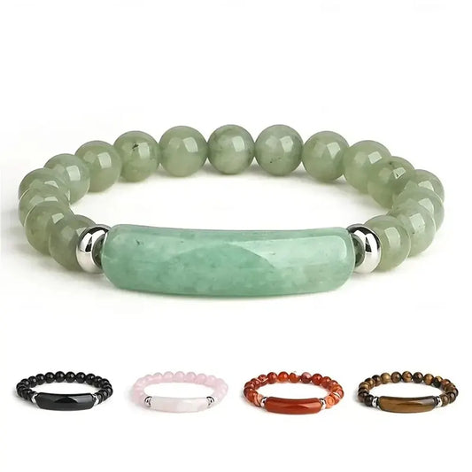 Bracelet de guérison en pierre malachite naturelle, fait à la main.