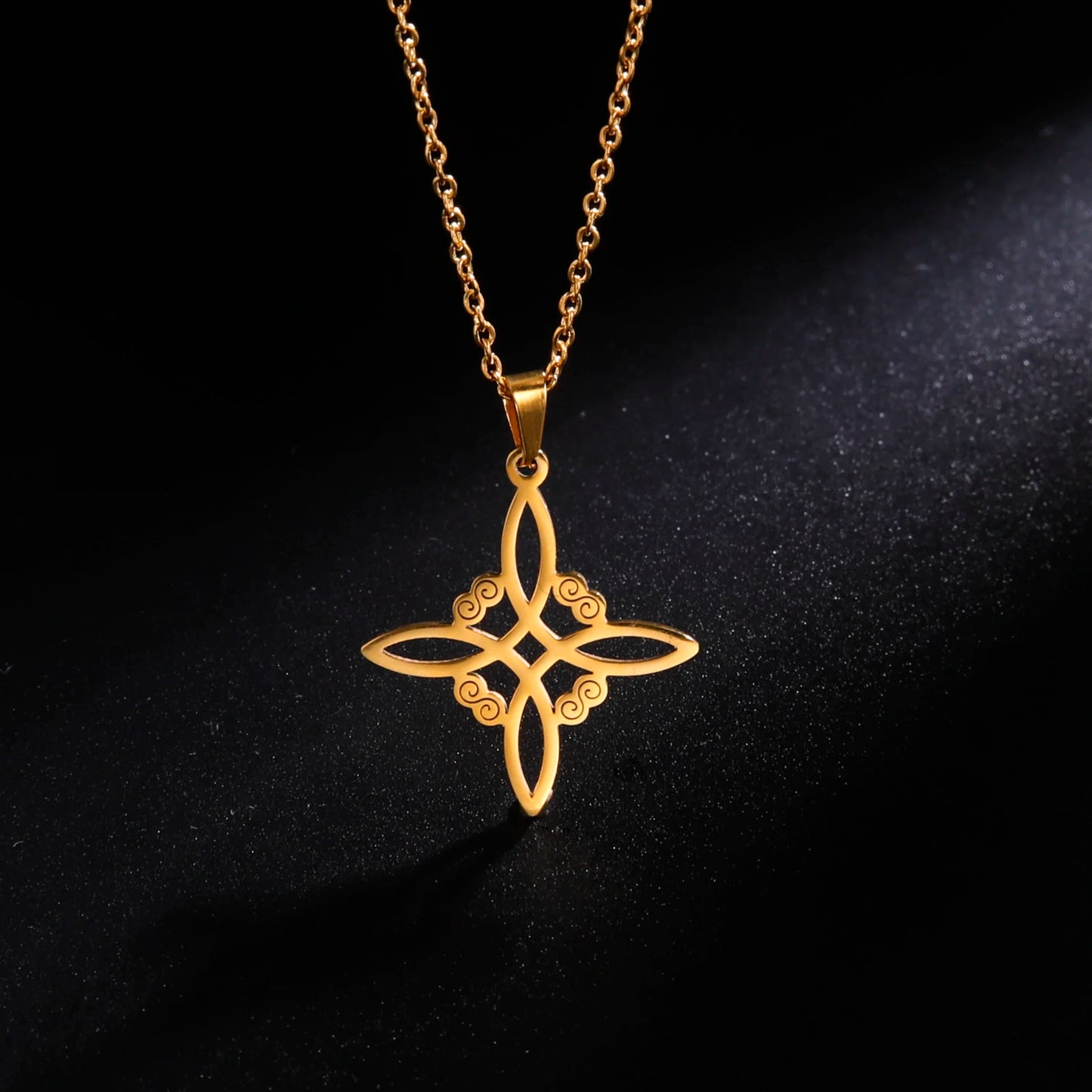 Collier Wicca de sorcière, en acier inoxydable, ras du cou.