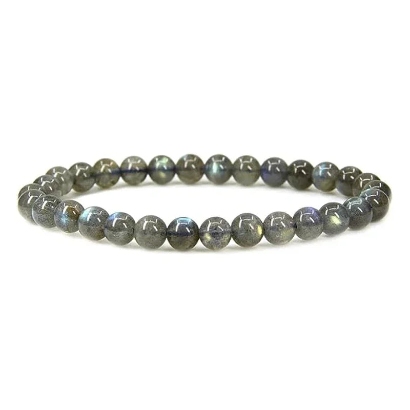 Bracelet en pierre naturelle labradorite et labrumen. Fait main. 4/6/8 mm.