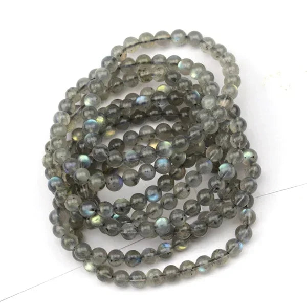 Bracelet en pierre naturelle labradorite et labrumen. Fait main. 4/6/8 mm.