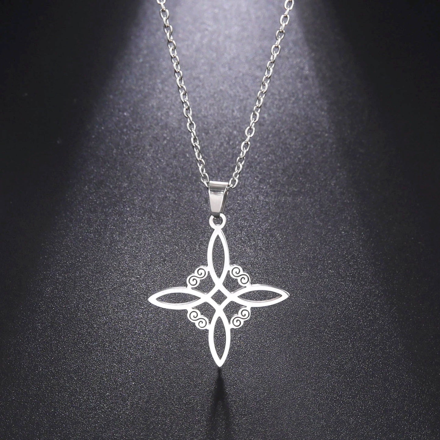 Collier Wicca de sorcière, en acier inoxydable, ras du cou.